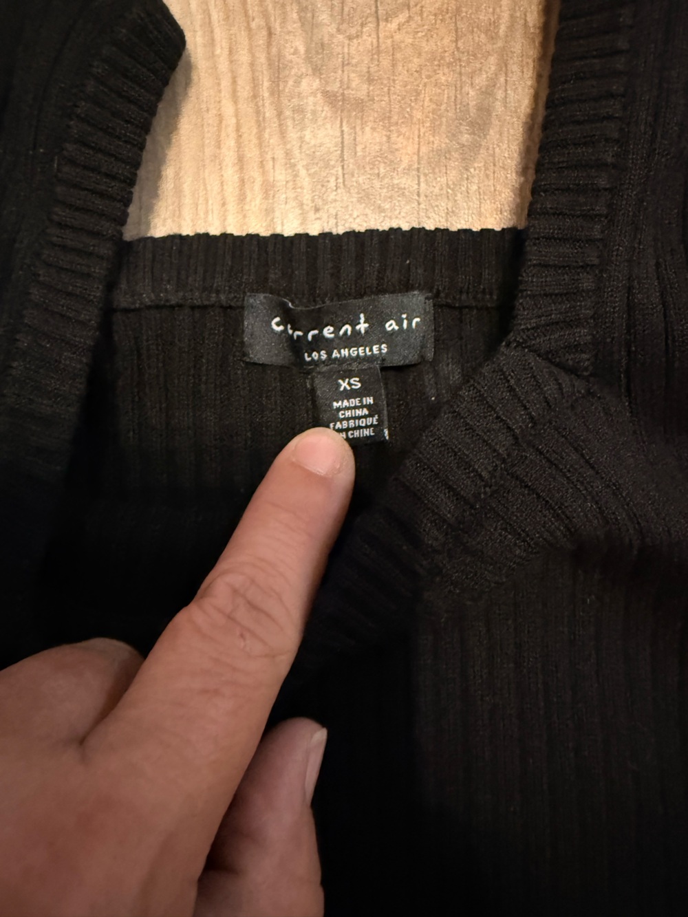 Current Air Black Contrast Puff Sleeve Sweater Top - Picture 3 of 4